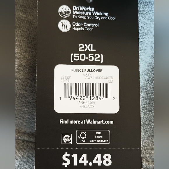 NWT Athletic Works Men's Fleece Pullover Hoodie  - Picture 5 of 5